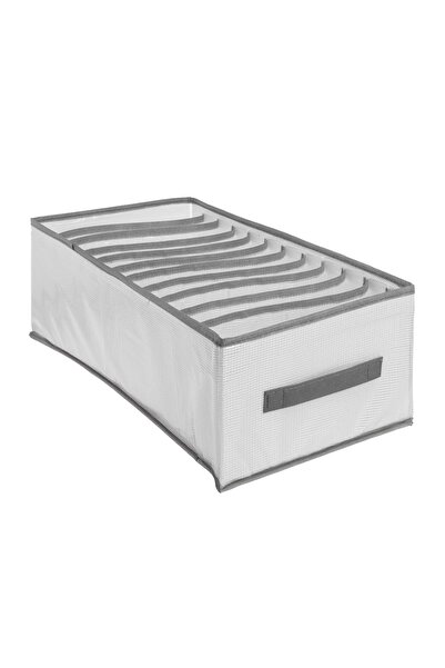OEM Organizator Dulap Alb-Gri cu 12 Compartimente și Fermoar, 44x25x17cm