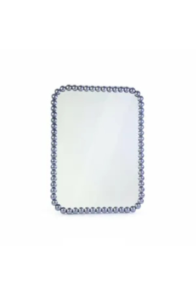 Generic Brand Rectangular decorative mirror with pearl frame, made of plastic...