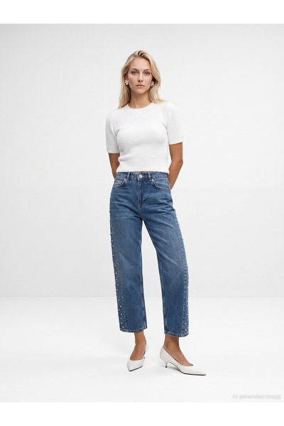 Dilvin 72368 100% Cotton Stoned Barrel Jeans