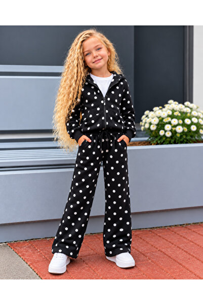 KOKOŞ BEBEK Girl's Polka Dot Hooded 2-Piece Set - Age 3/10 - 31951