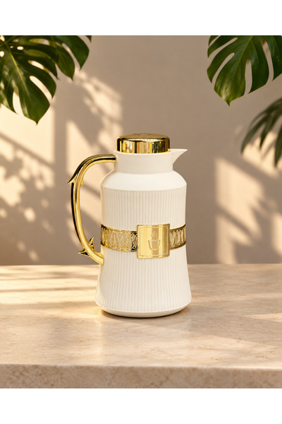 Hinora Home 1 L Glass Inner Chamber Polymer Body Jug Thermos Tea Coffee Hot C...