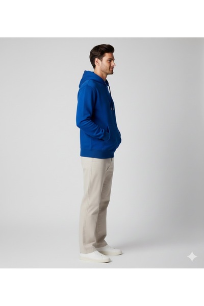 THE ONE Men's 3 Thread Hooded Kangaroo Pocket Plain Basic Sweatshirt