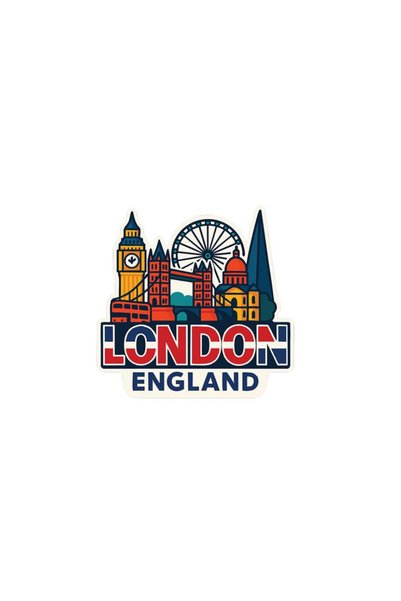 Genel Markalar Londra İngiltere Sticker – Koleksiyonluk Şehir Temalı Su Geçir...