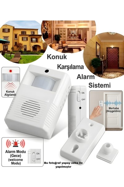 efmues Hareket sensörlü kapı zili kablosuz pilli alarm harekete duyarlı