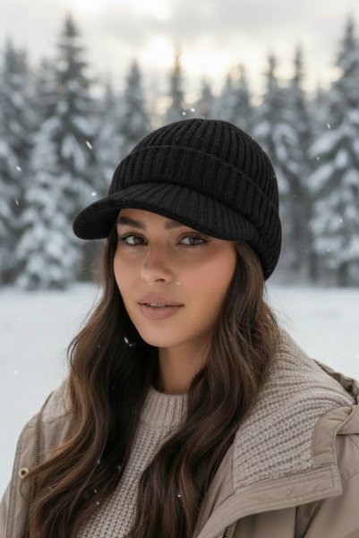 Givoria Căciulă tricotată cu model pentru femei, de iarnă