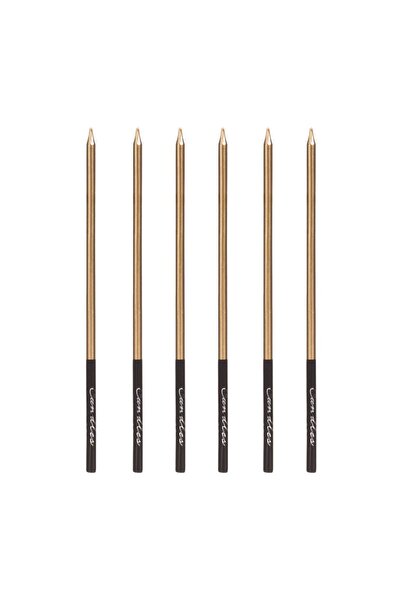OEM Lumânări Zi de Naștere Auriu Metalizat Negre 15 cm – 6 buc. – Set Festiv ...