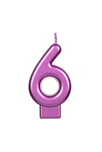 OEM Lumânare Zi de Naștere Fucsia Metalizat Nr.6 – Decor Elegant pentru Tort ...