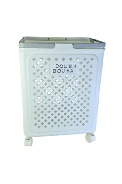 Generic Brand Foldable Storage Basket with Wheels, Mobile Plastic Organizatio...