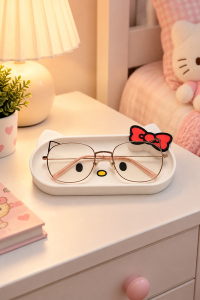 Three Dittle Birds Hello Kitty Glasses Holder |   Tray-Shaped Desktop Organizer