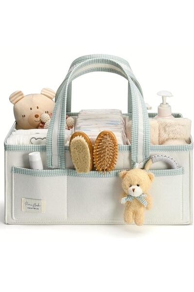GENERAL Baby Diaper Caddy Organizer, Portable Felt Storage Bag, Large Storage...