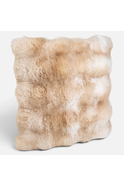 DD SHOP Perna decorativa patrata bej blana artificiala canapea 40x40cm iarna
