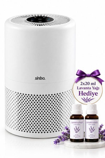 Sinbo SAP-5508 Akıllı H13 Hepa Filtreli Wifi Özellikli Hava Temizleyici 2x20 ml Lavanta Yağı Hediye