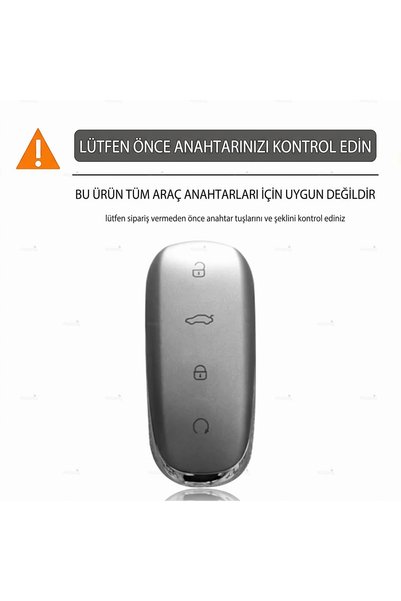 Alazpay Omoda Compatible Omoda 7, Omoda 5 Silver Edge Tpu Key Case Cover (White)
