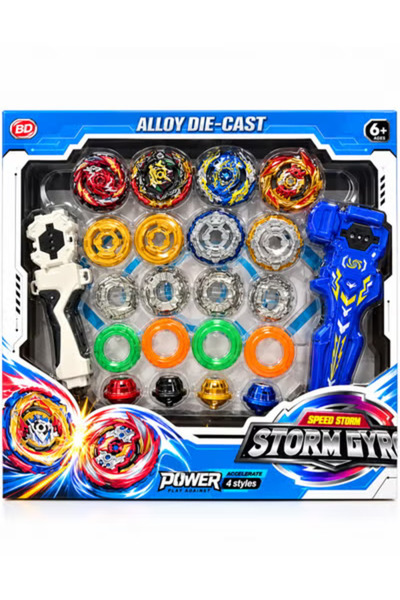 BEYBLADE مجموعة صناديق باتلينج توبس بيرست جيرو مع ألعاب دوارة وقاذفات للأطفال
