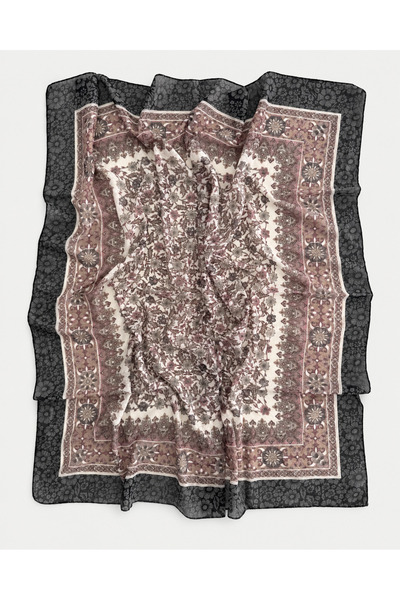 Zambak Vintage Pattern Large Size Cotton Scarf