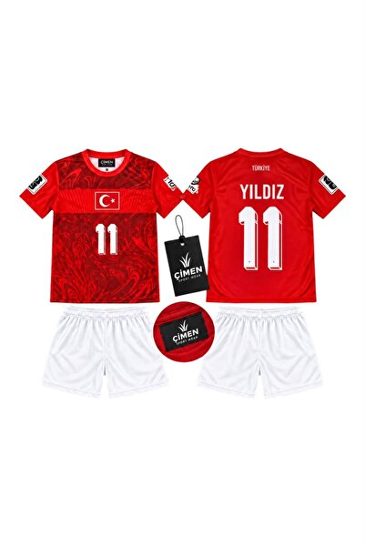 Çimen Spor Giyim Türk Bayraklı Ay Yıldızlı 11 Numara Yıldız Yazılı Çocuk Futb...