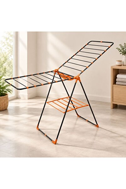 Royaleks Folding Laundry Drying Rack with Wings - with Latch Basket