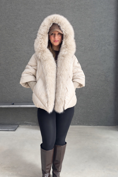 BRGCLOTHING Imported Knitwear Inflatable Coat with Sleeves and Front Snap Buttons