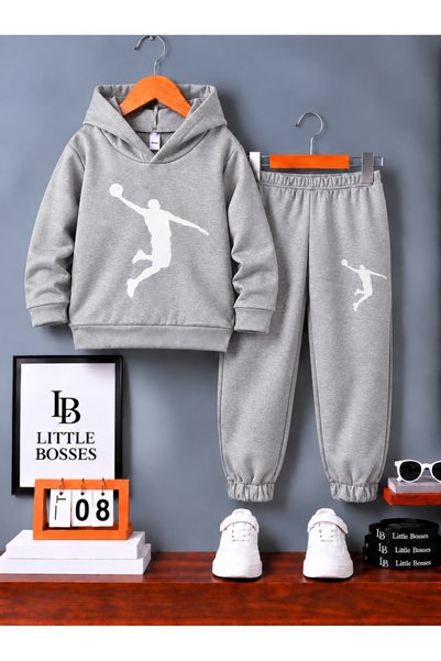 LB little bosses طقم رياضي شتوي للأطفال للجنسين (SMAÇ BASKET)