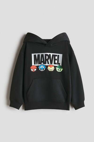 H&M Printed brushed-inside hoodie