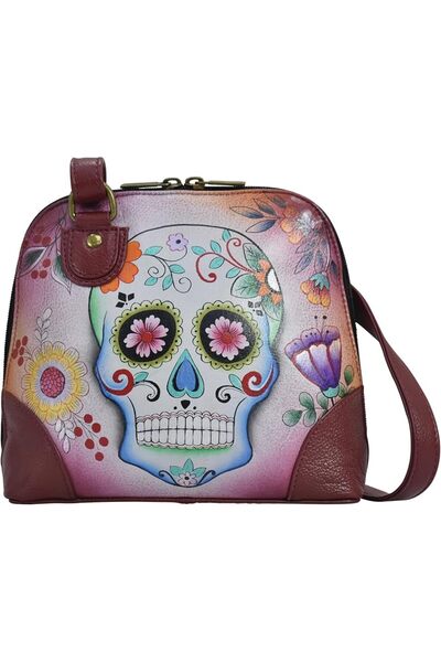 Anna by Anuschka Women's Genuine Leather Small Zip-Around Handbag | Multi Com...