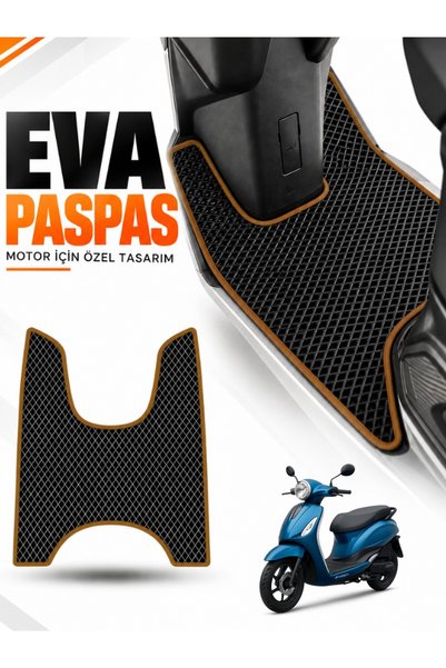 Guerrino Rks Azure 50 Compatible Eva Motorcycle Mat Scooter Foot Mat Motor-Specific Black-Brown
