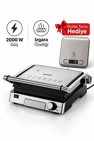 Biogranit 6 Dilim 2000 W Güç Tost Makinesi Gri Mutfak Tartısı Hediye (Onerous)