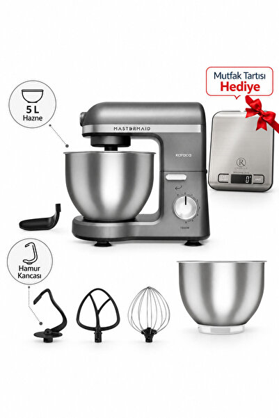 Karaca Mastermaid Chef Pro 5 L Hazne Mikser & Mikser Seti Gri Mutfak Tartısı Hediye (Onerous)
