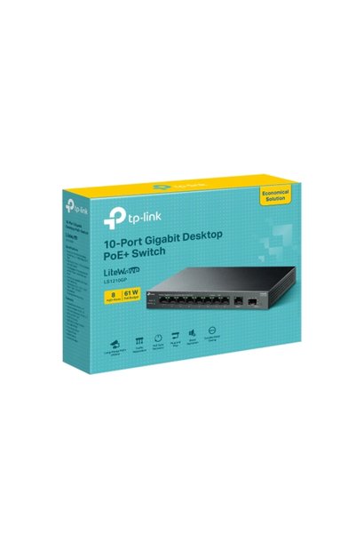 TP-LINK Ls1210Gp 10-Port Gigabit Desktop Switch With 8Poe