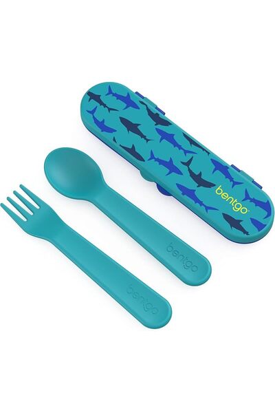 Bentgo ® Kids Utensil Set - Reusable Plastic Fork, Spoon & Storage Case - BPA...
