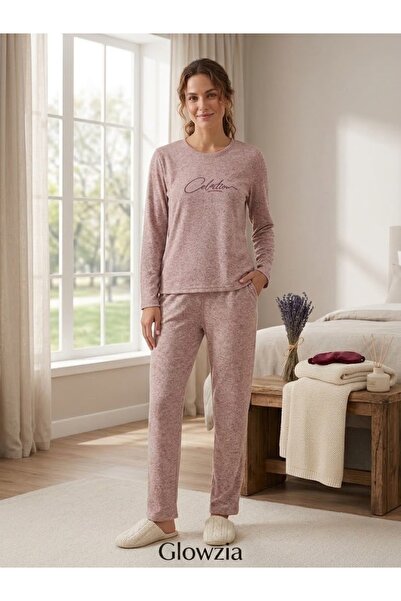 Glowzia Women's Patterned & Printed Long Sleeve Cotton Comfortable Home Wear Pajama Set