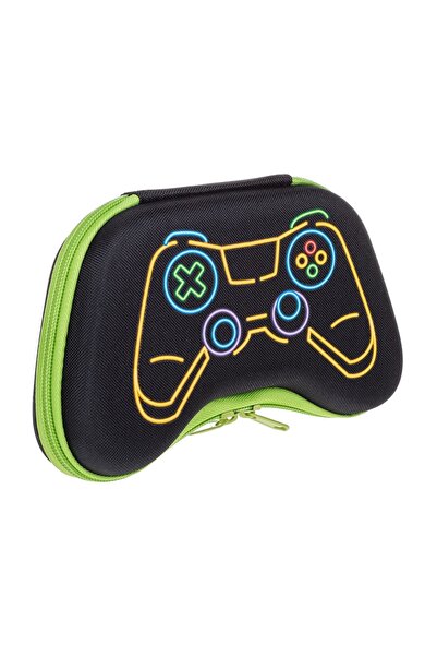 OEM Penar Gamer Negru cu Model Controller și Fermoar Verde Lime, 20x12x4 cm, ...