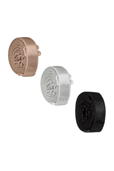 OEM Set 3 Perechi Bretele Sutien Negre, Albe și Bej, Mărimea L