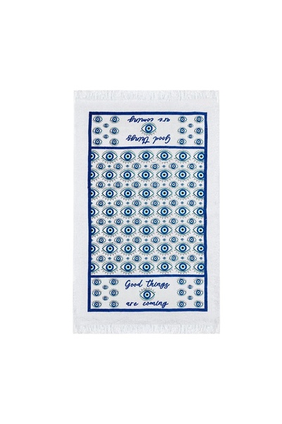 OEM Prosop de Bucătărie din Bumbac Alb Ochi Albastru 60x35cm