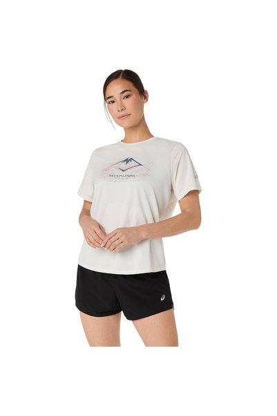 Asics FUJITRAIL LOGO SS TOP Kadın Cream/Black Kısa Kollu Tshirt 2012D432-100