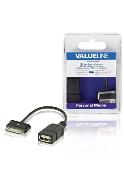 VALUELINE Cablu adaptor OTG Samsung 30 pini tata - USB A mama 0.2m