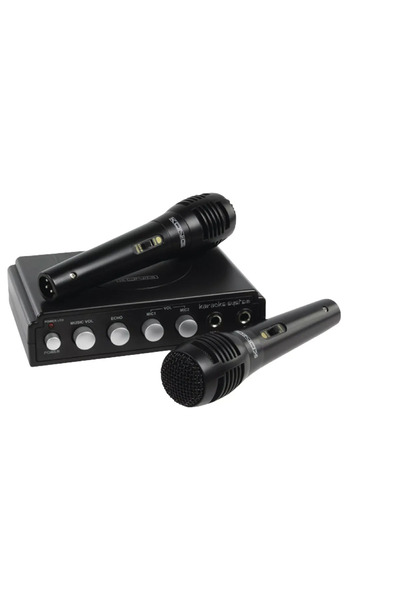 Konig Mixer karaoke cu 2 microfoane negru