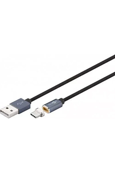 goobay Cablu USB2.0 cu mufa magnetica USB Type C 1.2m negru