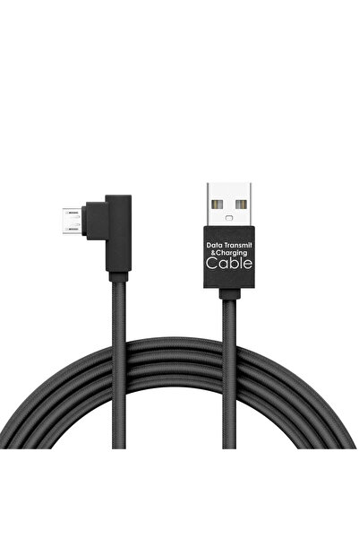 DELIGHT Cablu de date Micro USB 2m 2A Gamer executie 90° negru 55444M-BK