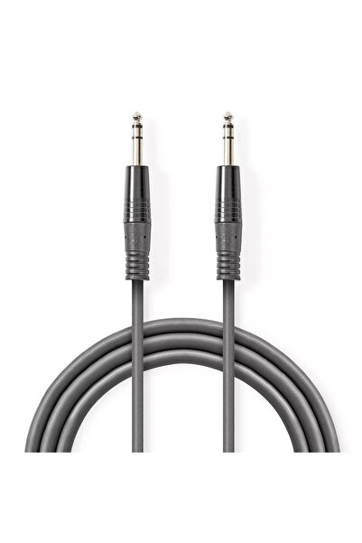 Nedis Cablu audio balansat Jack Stereo 6.35 mm tata - 6.35 mm tata 1.5m gri