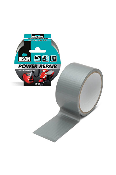Bison Banda adeziva Power Repair armata cu material gri 10m