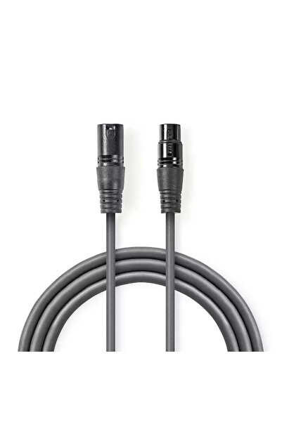 Nedis Cablu Digital DMX XLR 3-pini tata - XLR 3-pini mama 110 Ohm 1.5m gri