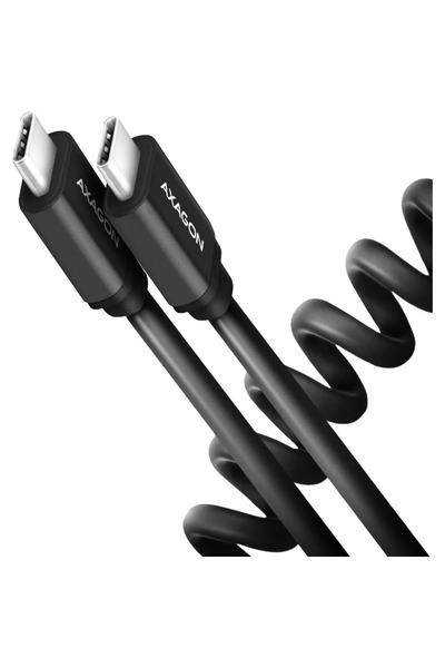 Axagon Cablu Twister USB-C la USB-C 0.6m USB2.0 3A aluminiu negru BUCM-CM10TB