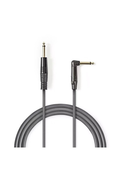 Nedis Cablu audio Jack mono 6.35 mm tata - 6.35 mm tata cotit 5m gri