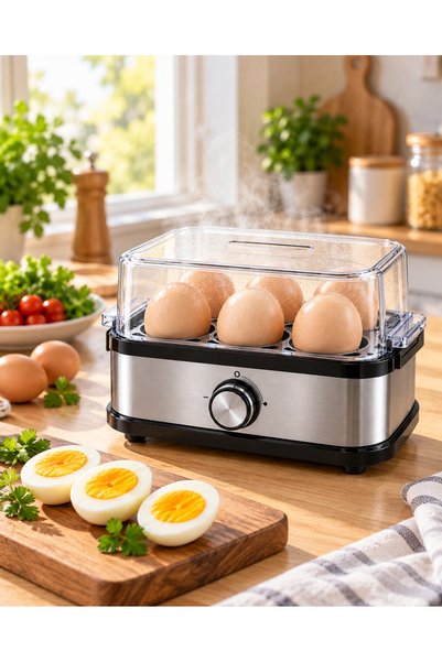 Generic DENX DX3443 Square Electric Egg Cooker, 1-6 Egg Capacity, 200W