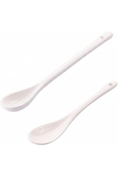 Sweet seven Ceramic Spoons Set for Stirring and Scooping, White Utensils with...
