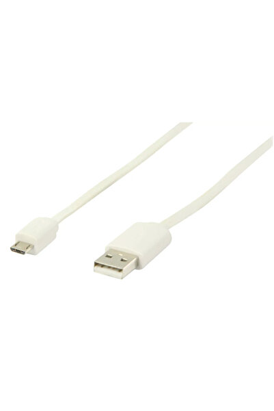 VALUELINE Cablu USB 2.0 USB A tata - micro USB B tata plat 1m alb