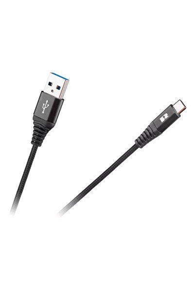 Rebel Cablu USB - USB Type C 0.5m negru panzat