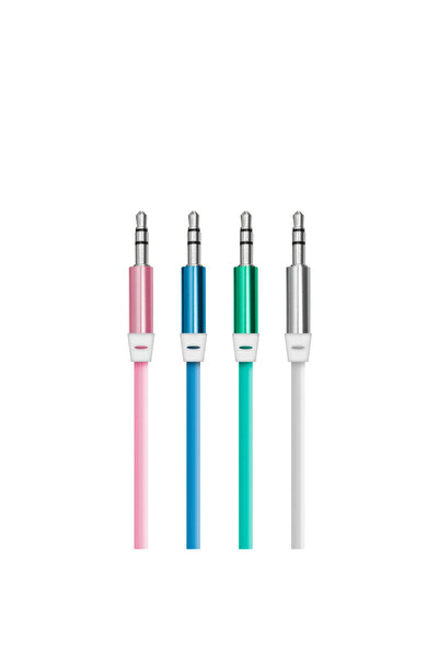 DELIGHT Cablu AUXILIAR Jack 3.5 mm metal tata-tata 1m textil
