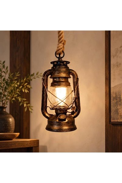 Happy Light Traditional Single Gold Color E27 Hanging Lantern